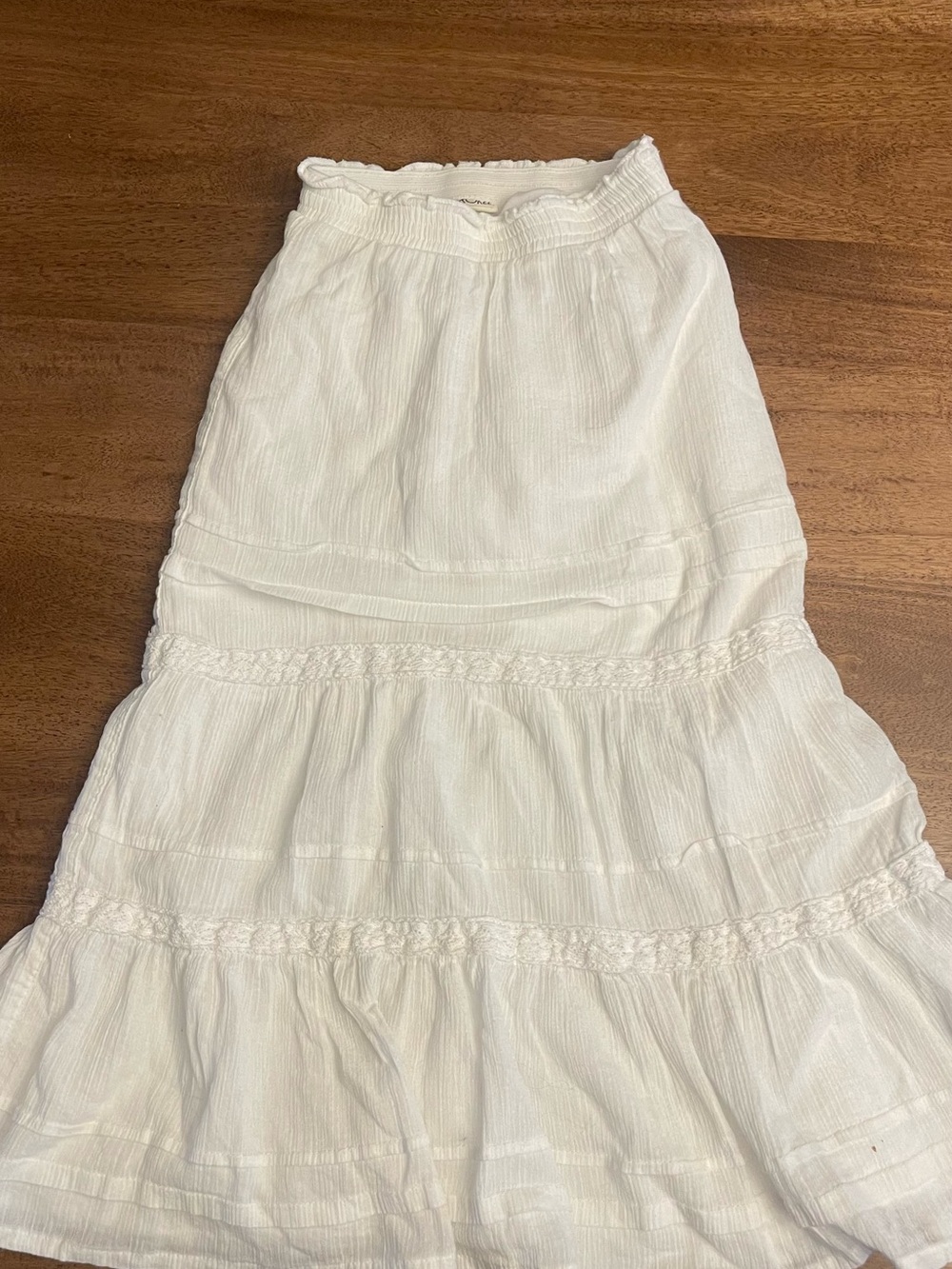 Girls Cherokee White linen boho Maxi Skirt6/6x